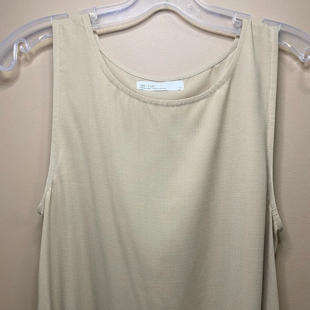Oak + Fort Tan Beige Sleeveless Midi Dress - Picture 5 of 11